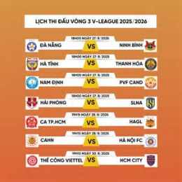 ảnh chụp màn hình lịch bóng đá vleague 2026