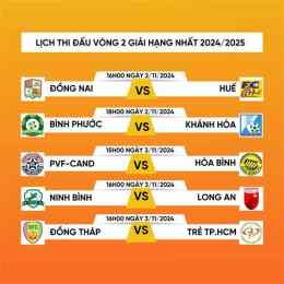 ảnh chụp màn hình lịch thi đấu bóng đá hạng nhất quốc gia