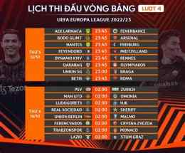giao diện app bóng đá europa league