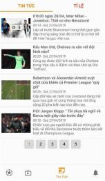 giao diện app bóng đá tv live