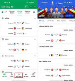 giao diện app kết quả bóng đá euro hôm nay