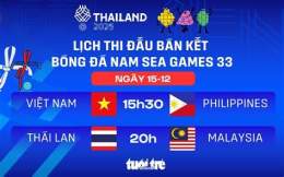 giao diện app lịch bán kết bóng đá nam sea games