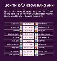 giao diện app lich bong da anh ngoai hang