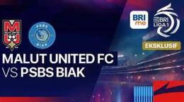 giao diện app psbs biak đấu với câu lạc bộ bóng đá malut united