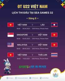 hướng dẫn sử dụng lịch thi đấu bóng đá u22 sea games