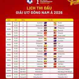 lịch bóng đá giải đông nam á