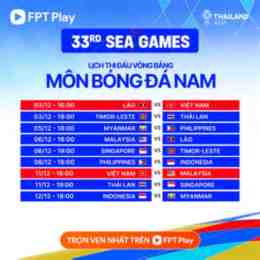 lịch bóng đá sea games