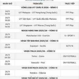 lịch bóng đá u17 vn