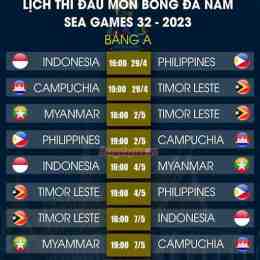 lịch seagame 32 bóng đá nam hôm nay