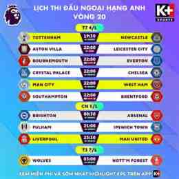 liịch thi đấu bóng đá hôm nay